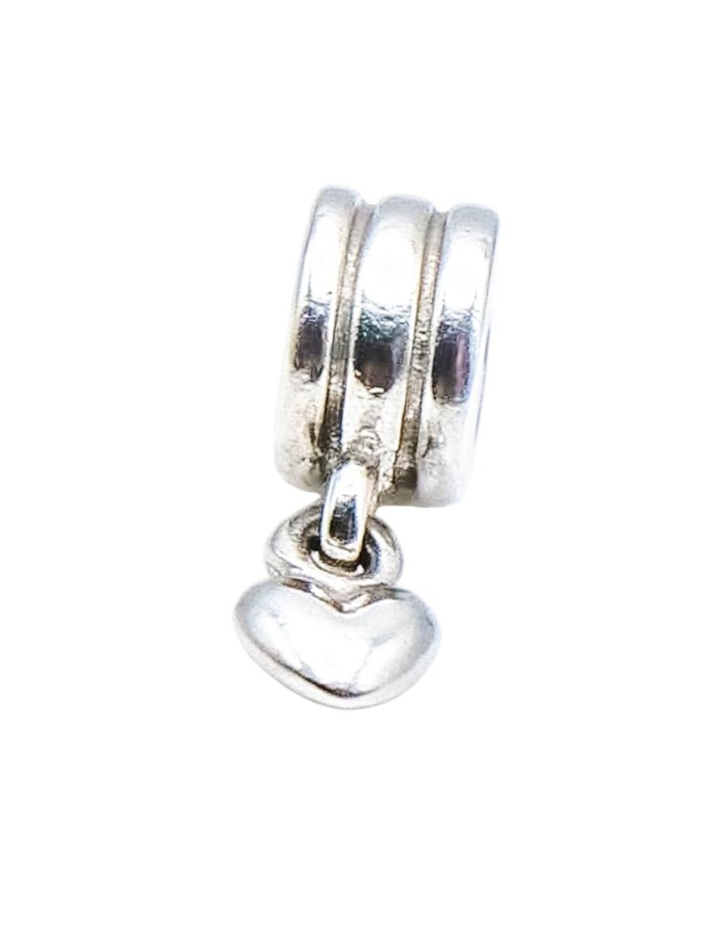 Pandora Retired Floating Heart Dangle Sterling Silver Love Charm